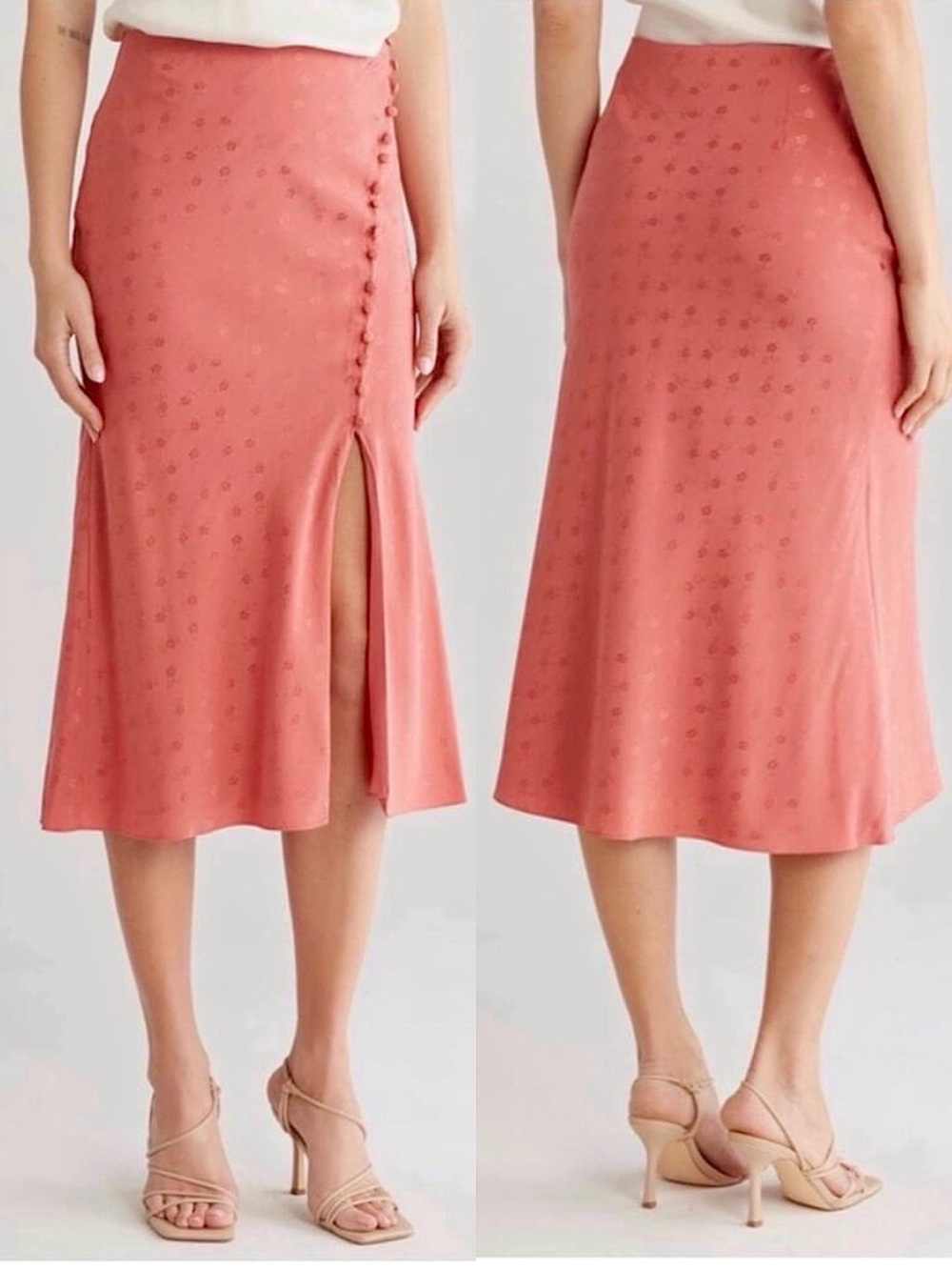 Veronica Beard Franconia Side Button Satin Skirt - NWT